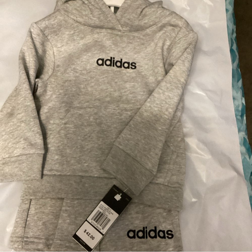 Adidas Gray Sweatshirt Hoodie Classic Athletic Wear